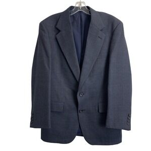 Gerald Austin Bond Street Mens 37S Blue Glen Plaid‎ Pure Wool Blazer Sport Coat